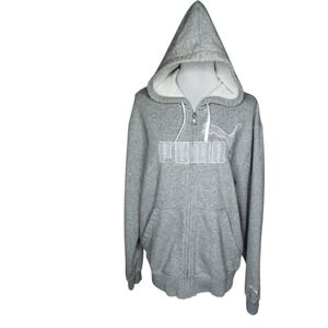 Men's Puma Heather Gray Hoodie with Logo Size L